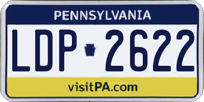PA license plate LDP2622
