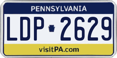 PA license plate LDP2629