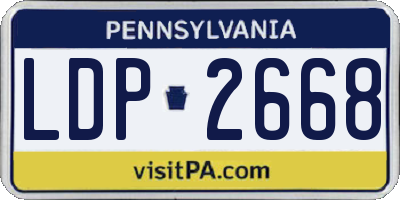 PA license plate LDP2668