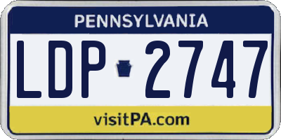 PA license plate LDP2747