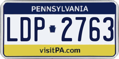 PA license plate LDP2763