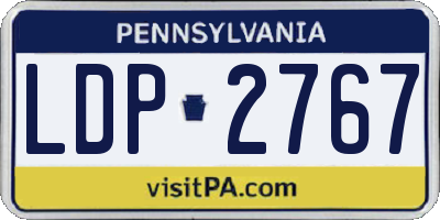 PA license plate LDP2767