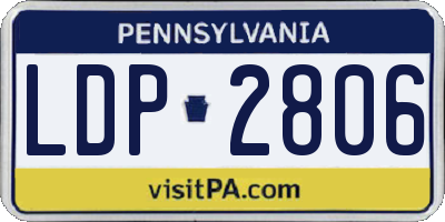 PA license plate LDP2806