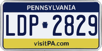 PA license plate LDP2829