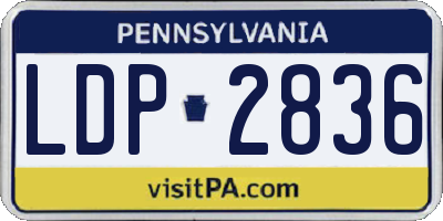 PA license plate LDP2836