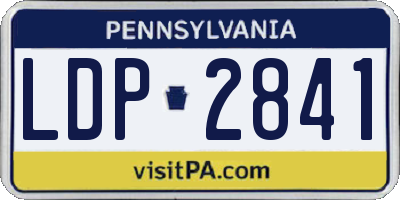 PA license plate LDP2841