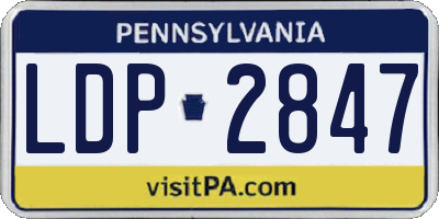 PA license plate LDP2847