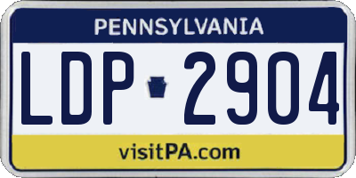 PA license plate LDP2904