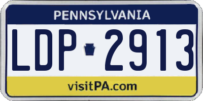 PA license plate LDP2913