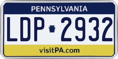 PA license plate LDP2932