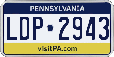 PA license plate LDP2943