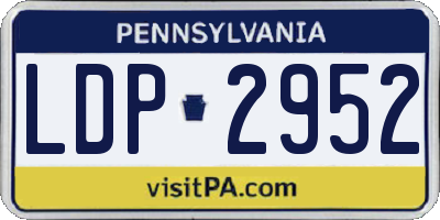 PA license plate LDP2952