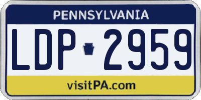 PA license plate LDP2959