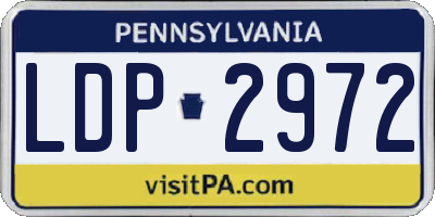 PA license plate LDP2972