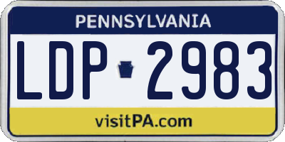 PA license plate LDP2983