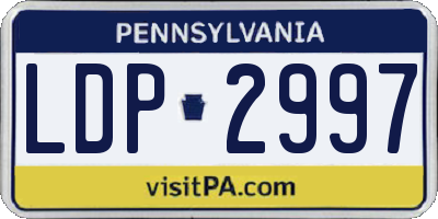 PA license plate LDP2997