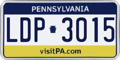 PA license plate LDP3015