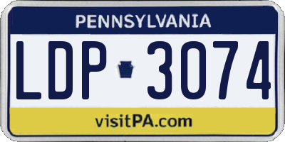PA license plate LDP3074