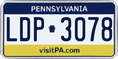 PA license plate LDP3078