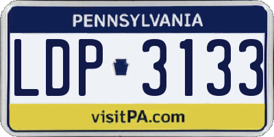 PA license plate LDP3133