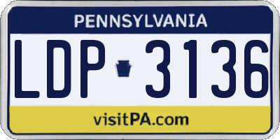PA license plate LDP3136