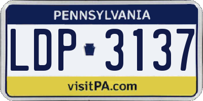 PA license plate LDP3137