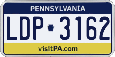 PA license plate LDP3162