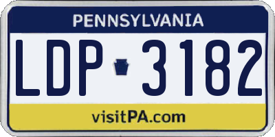 PA license plate LDP3182