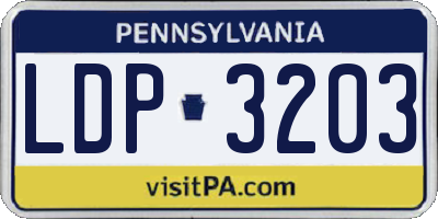 PA license plate LDP3203