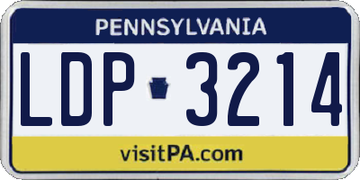 PA license plate LDP3214