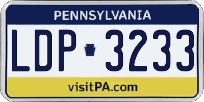 PA license plate LDP3233