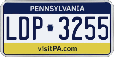 PA license plate LDP3255