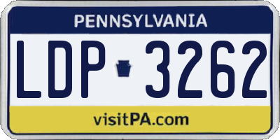 PA license plate LDP3262