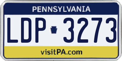 PA license plate LDP3273