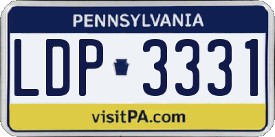 PA license plate LDP3331