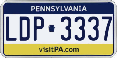 PA license plate LDP3337