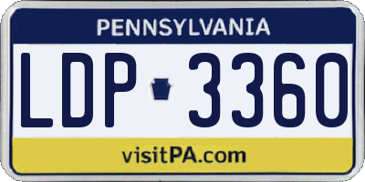 PA license plate LDP3360