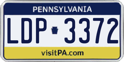 PA license plate LDP3372