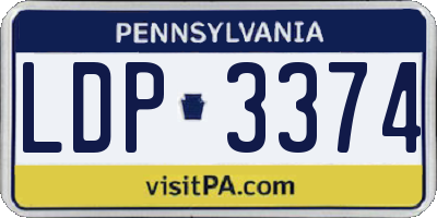 PA license plate LDP3374