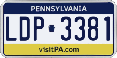 PA license plate LDP3381