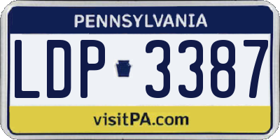PA license plate LDP3387