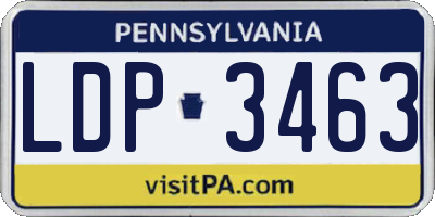 PA license plate LDP3463