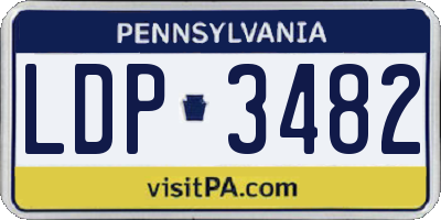 PA license plate LDP3482