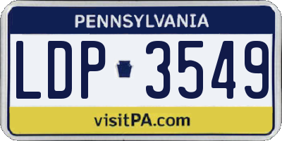 PA license plate LDP3549