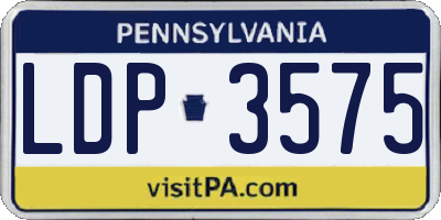 PA license plate LDP3575