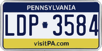 PA license plate LDP3584