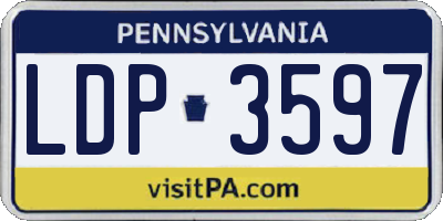 PA license plate LDP3597