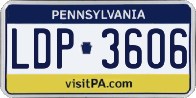 PA license plate LDP3606