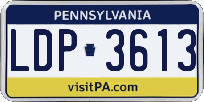 PA license plate LDP3613