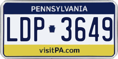 PA license plate LDP3649